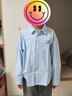 左西男童襯衫兒童純棉2026春新款襯衣帥氣男孩春裝外套潮 淺藍色 150 曬單實(shí)拍圖