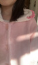 貓人兒童睡衣女童加厚舒棉絨開(kāi)衫家居服女孩睡衣套裝 粉色字母 160  曬單實(shí)拍圖