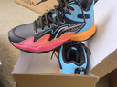 李寧（LI-NING）李寧龍拳男女大童籃球鞋2025秋季新款高幫防滑實(shí)戰訓練鞋運動(dòng)鞋 YKBV090-3黑色/彩藍色 40 曬單實(shí)拍圖