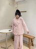 族瑪士純棉睡衣女士2026新款春秋長(cháng)袖a類(lèi)全棉新中式復古刺繡居家服套裝 S85096#竹節棉套裝-斜襟輕粉紫 M 【建議85-120斤穿】尺碼偏大 曬單實(shí)拍圖