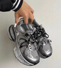 駱駝（CAMEL）【迪麗熱巴同款】銀月2代老爹鞋女休閑鞋 L25A283148 灰/銀/黑 36 曬單實(shí)拍圖