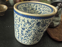 汝窯茶渣缸家用大號帶蓋防飛灰茶盂茶洗茶道配件茶水桶陶瓷儲水罐 汝窯纏枝蓮茶渣缸-大號 曬單實(shí)拍圖