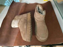 格爾卡森雪地靴男士2025防水羊皮毛一體冬季防滑真皮加厚絨東北低筒棉鞋 防水羚羊棕（全羊毛） 42 曬單實(shí)拍圖