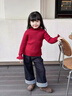 歐姆熊女童打底衫秋冬款2025新款女寶寶秋冬季長(cháng)袖內搭針織衫兒童裝冬裝 酒紅色 80 80cm 曬單實(shí)拍圖