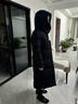 坦博爾羽絨服女中長(cháng)款可脫卸帽時(shí)尚休閑保暖外套厚550836T 黑色 165  曬單實(shí)拍圖