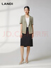 藍地（LANDI）商場(chǎng)同款夏季新款橄欖綠桑蠶絲短袖西裝上衣女真絲外套 橄欖綠 S 曬單實(shí)拍圖