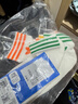 adidas經(jīng)典舒適三條紋短筒及踝襪子男女阿迪達斯官方三葉草 白色/橙黃/深黃/綠色 3942 曬單實(shí)拍圖