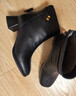 百麗（Belle）氣質(zhì)羊皮時(shí)裝靴女冬季新款商場(chǎng)同款高跟通勤優(yōu)雅短靴3LI44DD5 黑色-薄絨 38 (240mm) 曬單實(shí)拍圖