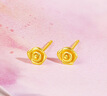 周六福玫瑰花黃金耳釘女足金耳飾生日禮物計價(jià)A0915243 一對 約0.76g 曬單實(shí)拍圖