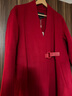 愛(ài)特愛(ài)（EITIE）A字廓形V領(lǐng)雙面呢純羊毛大衣簡(jiǎn)約通勤顯瘦冬新款外套時(shí)尚6814522 紅蔓61 M 160 曬單實(shí)拍圖