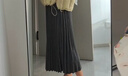 香影灰色a字半身裙女2025冬季新款百褶裙中長(cháng)款垂感通勤高腰傘裙 中灰 S 155/60A/85-95斤 曬單實(shí)拍圖