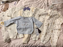 初生嬰兒衣服純棉加厚連體衣冬季新生兒男女寶寶夾棉保暖棉服爬服 2件-冬款(樹(shù)葉熊+繡花熊) 66cm  (12-15斤以?xún)? 曬單實(shí)拍圖