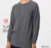 優(yōu)衣庫男裝HEATTECH EXTRA WARM棉混紡圓領(lǐng)T恤/9分袖保暖衣479450 479451/08深灰色 L 曬單實(shí)拍圖