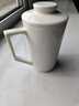 金鑲玉 茶杯 白瓷帶過(guò)濾水杯創(chuàng  )意陶瓷三件套泡茶杯馬克杯 尚白辦公杯±400ml 曬單實(shí)拍圖