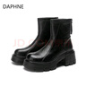 DAPHNE高跟短靴女爆款2025新款秋冬季百搭厚底英倫風(fēng)切爾西馬丁靴 曬單實(shí)拍圖