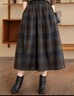 絲柏舍高腰半身裙2026春裝新款女裝時(shí)尚撞色格紋中長(cháng)款A字裙 曬單實(shí)拍圖