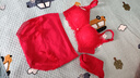 都市麗人紅色本命馬年內衣女套裝無(wú)鋼圈文胸結婚喜慶胸罩禮盒裝內褲襪子 曬單實(shí)拍圖