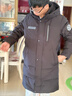 雪中飛秋冬東方簡(jiǎn)奢風(fēng)時(shí)尚休閑舒適廓形男士“H”版型印花立領(lǐng)連帽羽絨 曬單實(shí)拍圖