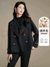晚白【新品】冬款翻領(lǐng)呢子大衣氣質(zhì)百搭短款小個(gè)子外套羊毛大衣女 碳灰 M 曬單實(shí)拍圖