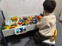 童夢(mèng)樂(lè )兒童積木桌1-3歲積木游戲桌3-12歲兼容樂(lè )高大小顆粒多功能玩具桌 106桌+2椅+【太空沙摩天輪汽車(chē)套餐】 曬單實(shí)拍圖