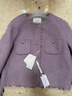 香影千金感雙面呢純羊毛大衣女2026冬季新款香風(fēng)紫色短款毛呢外套 薰衣草紫 XL 170/92A/125-140斤 曬單實(shí)拍圖