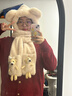 viney冬季圍巾女保暖帽子毛絨圍脖連帽手套可愛(ài)小熊一體三件套高級感 巴黎杏禮盒裝 時(shí)尚百搭高顏值輕奢包頭帽 曬單實(shí)拍圖