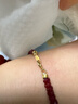 若華（RUOHUA）婉爾3.5-4mm17cm鴿血紅寶石手鏈女G18K彩寶手串騏驥紅送老婆禮物 曬單實(shí)拍圖