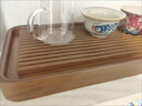 簡(jiǎn)漾帶排水精美大號干泡盤(pán)茶海電木紋款出水口茶盤(pán)實(shí)木超薄茶盤(pán)薄款 紋黑品益32*19 +球管腳墊 曬單實(shí)拍圖