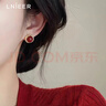 Lnieer秋冬法式復古紅瑪瑙耳釘新中式輕奢高級感氣質(zhì)耳環(huán)女新年紅色耳飾 紅瑪瑙耳釘【S925銀針】 曬單實(shí)拍圖