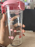 GLASSLOCK 進(jìn)口玻璃杯子隨手杯女學(xué)生韓國清新可愛(ài)創(chuàng  )意水杯便攜玻璃杯 粉紅豬450ml 曬單實(shí)拍圖
