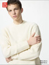 優(yōu)衣庫男女裝souffle yarn舒芙蕾圓領(lǐng)針織衫毛衣毛衫479235 01 乳白色 M /170/92A 曬單實(shí)拍圖