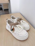 意爾康女鞋2026春季新款小白鞋厚底休閑運動(dòng)鞋時(shí)尚串珠面包板鞋單鞋 白/杏 37 曬單實(shí)拍圖