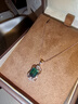 伊芭1.8克拉天然綠碧璽吊墜 18K金鑲鉆項鏈送女朋友生日禮物圣誕綠色 單吊墜 曬單實(shí)拍圖