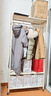 木樽多功能帶柜落地衣架臥室衣帽架簡(jiǎn)易衣柜室內置物收納置物掛衣架子 洞洞板帶柜衣架 80cm奶油白 曬單實(shí)拍圖