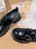 卓詩(shī)尼厚底樂(lè )福鞋女2026年春季新款增高小個(gè)子單鞋復古英倫風(fēng)小皮鞋女 黑色 37 曬單實(shí)拍圖