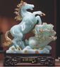 禮之源招財玉白菜辦公室馬擺件立馬發(fā)財工藝品客廳玄關(guān)裝飾喬遷開(kāi)業(yè)禮品 中號藍冰色立馬發(fā)財 曬單實(shí)拍圖
