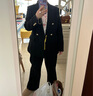 三彩2025秋季新款休閑西裝外套收腰西服雙排扣通勤Z 經(jīng)典黑 L 165/88A 曬單實(shí)拍圖