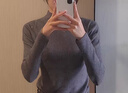 珊瑚嵐秋冬立領(lǐng)氣質(zhì)針織打底衫女內搭厚款卷邊半高領(lǐng)毛衣女寬松百搭洋氣 淺灰色 L （建議106-125斤） 曬單實(shí)拍圖