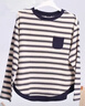 佐丹奴 [盧正義明星款]純棉撞色復古風(fēng)條紋寬松長(cháng)袖T恤女18325516 06藍杏條紋 M 曬單實(shí)拍圖