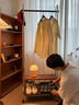 瑤穎衣帽架可移動(dòng)落地掛衣架中古風(fēng)臥室衣服收納架YJ24雙層置物胡桃色 曬單實(shí)拍圖