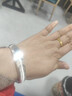 老廟銀手鐲足銀實(shí)心固口時(shí)尚精品超閃貓眼銀鐲子送女友老婆禮物 55#約45g（寬版） 曬單實(shí)拍圖