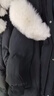 三彩大碼女裝冬款大毛領(lǐng)長(cháng)款羽絨服寬松保暖牛角扣胖MM 經(jīng)典黑 M 160/88B 參考體重110-130 曬單實(shí)拍圖