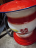 華科加高加厚加大號結婚紅痰盂陪嫁成人搪瓷痰盂兒童坐便器高腳加厚帶蓋尿盆便盆馬桶 紅鴛鴦高痰盂+蓋+墊 曬單實(shí)拍圖