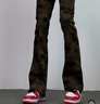 Shelley Jones美式高街迷彩牛仔褲男款夏季薄款工裝褲子修身窄版休閑直筒微喇褲 迷彩色 L [建議110-125斤] 曬單實(shí)拍圖