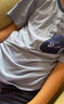 頂瓜瓜夏季純棉男童睡衣套裝青少年大碼薄款男大童家居服短袖 藍色  170 曬單實(shí)拍圖