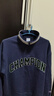 Champion【丁禹兮同款】冠軍半拉鏈翻領(lǐng)衛衣男潮上衣女 海軍藍拼淺麻灰 L 曬單實(shí)拍圖