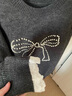 香影灰色針織套裝女春2026新款蝴蝶結毛衣短裙新年暖衣一整套穿搭 深灰 XL 曬單實(shí)拍圖