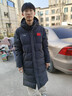 李寧加厚中長(cháng)款過(guò)膝羽絨服男女情侶款保暖防潑水寬松鴨絨AYMV657 曬單實(shí)拍圖