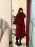 GARNUO紅色雙面羊毛大衣女秋冬季結婚訂婚禮服新娘敬酒服小個(gè)子毛呢外套 紅色 S 【85-110斤】 曬單實(shí)拍圖