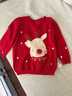 戴維貝拉（DAVE＆BELLA）毛衣紅色圣誕童裝冬季兒童新年上衣針織衣服 曬單實(shí)拍圖